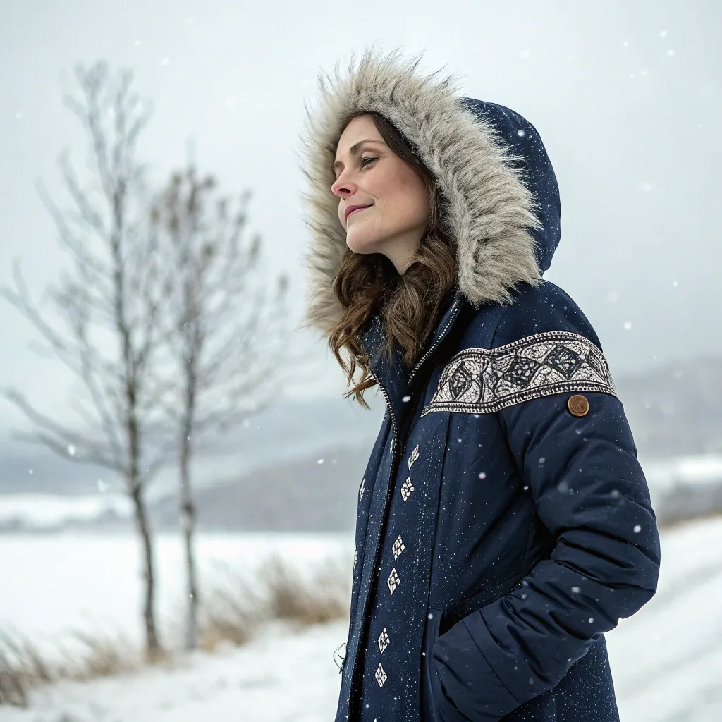 Sarah in her new winter jacket